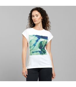 T-Shirt DEDICATED Visby Green Leaf White