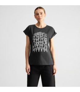 T-Shirt DEDICATED Visby Cat Crowd Black