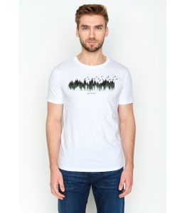 T-Shirt GREENBOMB Nature Birds Forest Guide White