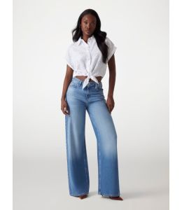 Bluse GUESS Cropped Lochstickerei Weiß