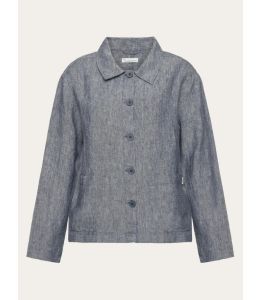 Hemdjacke KNOWLEDGE COTTON APPAREL Linen Overshirt Vintage Indigo
