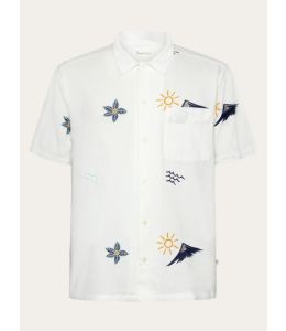 Kurzarmhemd KNOWLEDGE COTTON APPAREL Box Fit Egret