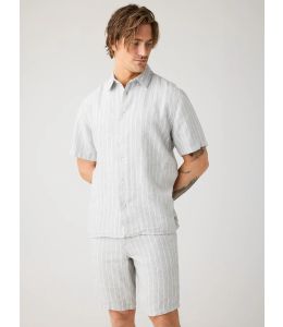 Hemd KNOWLEDGE COTTON APPAREL Linen Grey Stripes