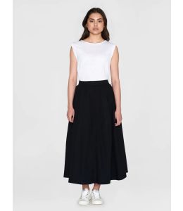 Rock KNOWLEDGE COTTON APPAREL Poplin Pleated Skirt Black Jet