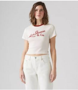 T-Shirt LEVI`S® Graphic Essential Sporty Archival Script Egret / Sun-Dried Tomato