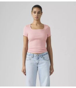 T-Shirt LEVI'S® Essential Square Neck Tee Coral Blush Garment Dye