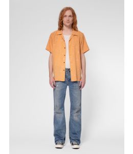 Hemd NUDIE JEANS Arvid 50s Hawaii Shirt Ochre