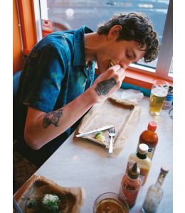 Hemd NUDIE JEANS Arvid Hawaii Shirt Deep Sea