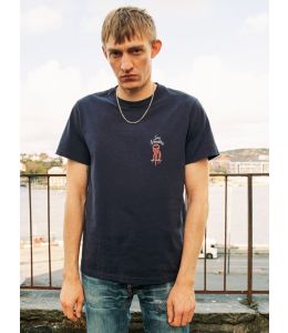 T-Shirt NUDIE JEANS Roy Sea Noodles Dark Blue