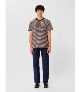 T-Shirt NUDIE JEANS Roy Slub Stripe Ecru/Black