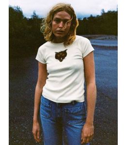 T-Shirt NUDIE JEANS Eve the Cat Offwhite