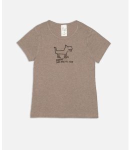 T-Shirt NUDIE JEANS Eve Scratchy Dog Beigemelange