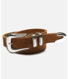 Gürtel NUDIE JEANS Western Suede Silver