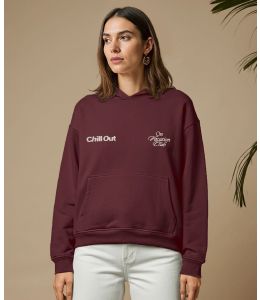 Hoodie ON VACATION Chill Out Burgundy