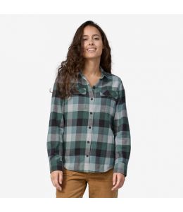 Flanellhemd PATAGONIA Women's Long-Sleeved Organic Cotton Midweight Fjord Flannel Shirt Guides Nouveau Green