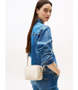 Crossbody-Kameratasche TOMMY HILFIGER Newsprint Beige