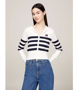 Strick-Hoodie TOMMY HILFIGER Ancient White Stripe