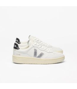 Sneaker VEJA V-90 Leather White Silver Black Women