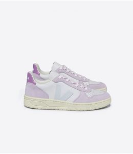 Sneaker VEJA V-10 Leather Gravel Menthol Parme Woman