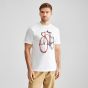 T-Shirt DEDICATED Stockholm Red Strokes Bike White