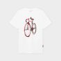 T-Shirt DEDICATED Stockholm Red Strokes Bike White