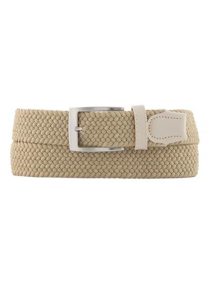 Herrengürtel ALBERTO Basic Braided Lightbeige