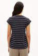 T-Shirt ARMEDANGELS Jilaana Fine Stripes Night Sky-Oatmilk