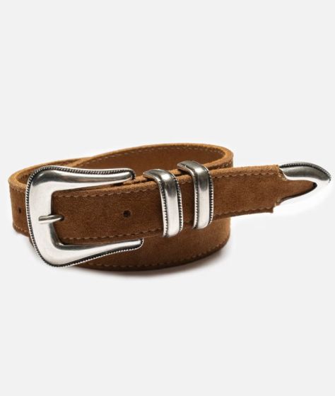Gürtel NUDIE JEANS Western Suede Silver