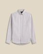 Hemd PORTUGUESE FLANNEL Brushed Oxford Stripe Bordeaux