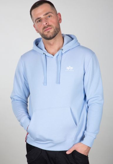 Kapuzensweater ALPHA INDUSTRIES Basic Hoody Small Logo Light Blue