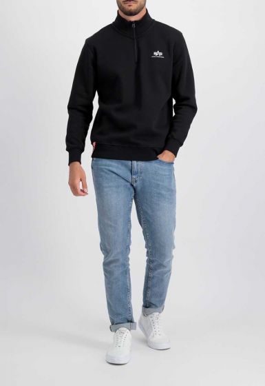Sweater ALPHA INDUSTRIES Half Zip Sweater SL Black