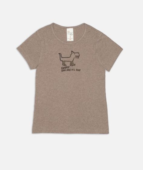 T-Shirt NUDIE JEANS Eve Scratchy Dog Beigemelange