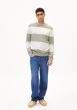 Pullover ARMEDANGELS Loukaa Stripes Seagreen-Light Oatmilk