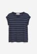 T-Shirt ARMEDANGELS Jilaana Fine Stripes Night Sky-Oatmilk