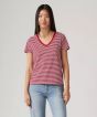 T-Shirt LEVI´S® The Perfect V-Ausschnitt Indigo Stripe Scarlet Smile