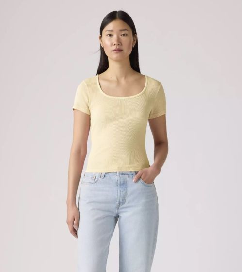 T-Shirt LEVI'S® Essential Square Neck Tee French Vanilla Garment Dye