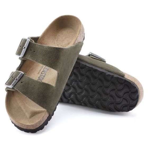 Sandalen BIRKENSTOCK Arizona Veloursleder Thyme 