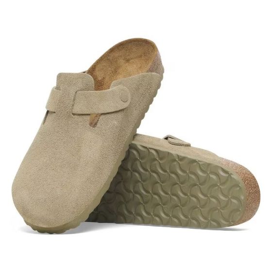 Clog BIRKENSTOCK Boston Veloursleder Faded Khaki