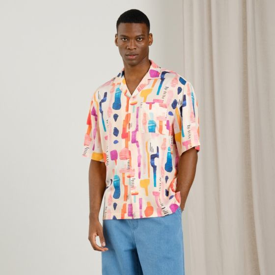 Hemd DEDICATED Marstrand Summer Abstract Multi Color