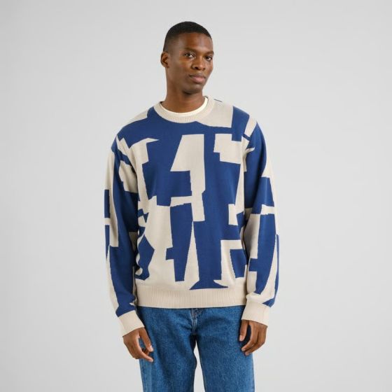 Pullover DEDICATED Mora Abstract Chaos Oat White