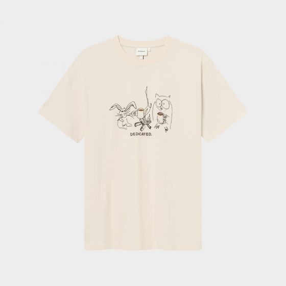 T-Shirt DEDICATED Stockholm Coffee Friends Oat White