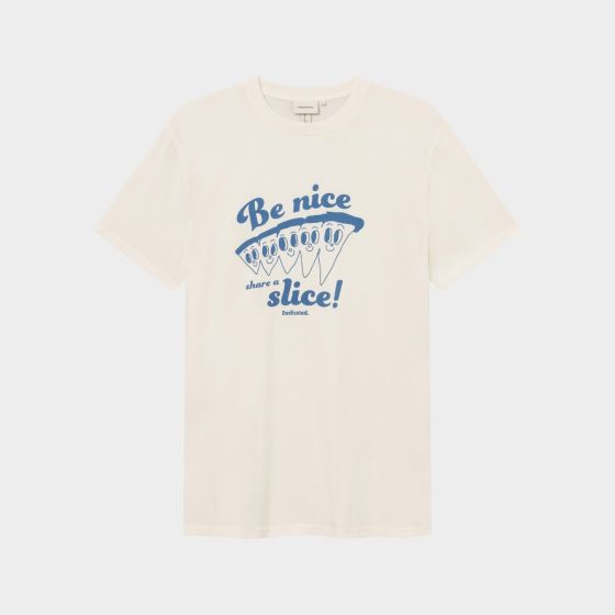 T-Shirt DEDICATED Stockholm Share a Slice Off White