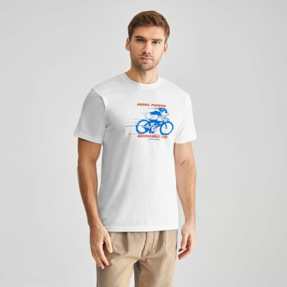 T-Shirt DEDICATED Stockholm Pedal Power White