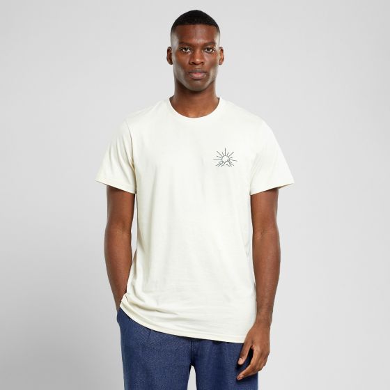 T-Shirt DEDICATED Stockholm Line Mountain Oat White