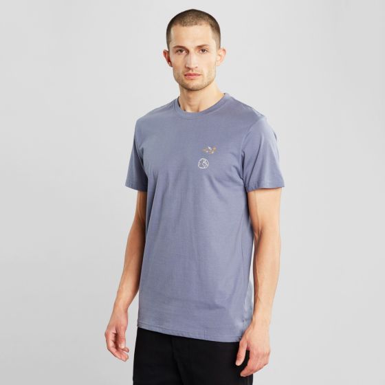 T-Shirt DEDICATED Stockholm Lucas Globe Walk Stone Blue