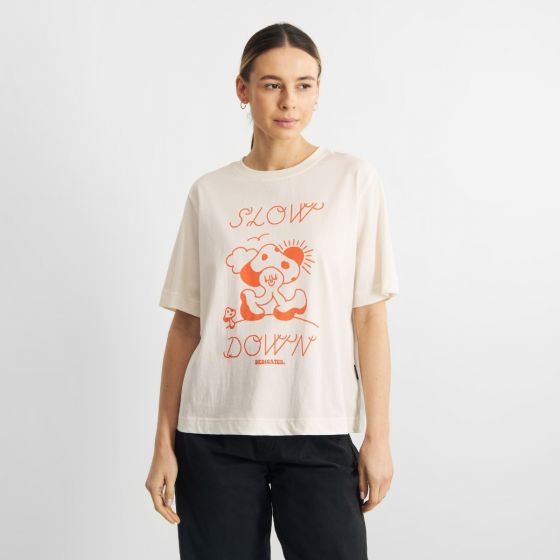 T-Shirt DEDICATED Vadstena Slow Down Off White