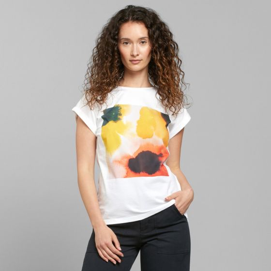 T-Shirt DEDICATED Visby Flowers White
