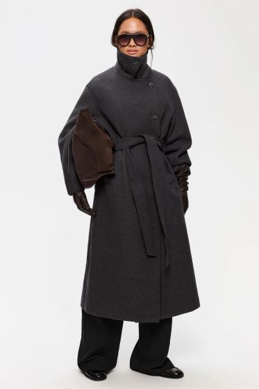 Wollmantel ELVINE Dark Grey Melange