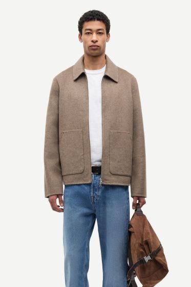 Woll Jacke SAMSØE & SAMSØE Sapaulo Lead Gray Mel