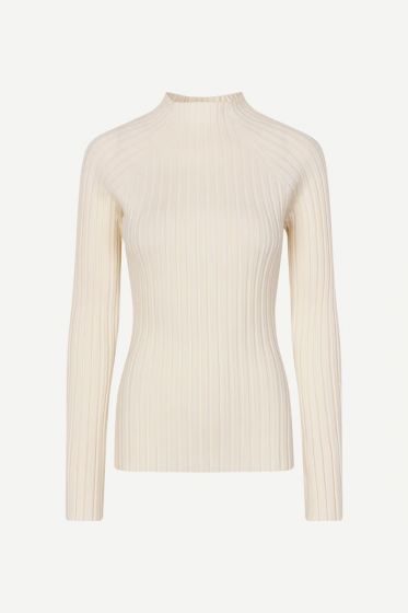 Merinowolle Rippstrickpullover SAMSØE & SAMSØE Sahelvia Turtledove